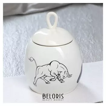Сахарница "Петелька" 0,5 л, белая, быки