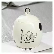 Сахарница "Петелька" 0,8 л, цвет белый, быки