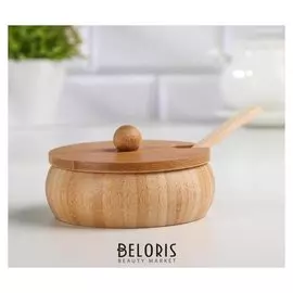 Сахарница «Полосы», 180 мл, 10,5×6 см, с ложкой