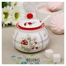 Сахарница с ложкой «Ромашки», 320 мл, 10×9 см