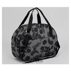 Саквояж, отдел на молнии, наружный карман, цвет чёрный/серый