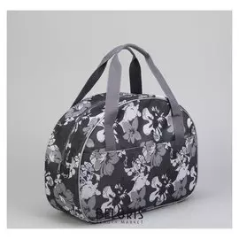 Саквояж, отдел на молнии, наружный карман, цвет серый