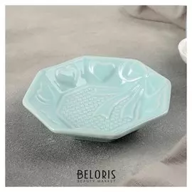 Салатник "Бантик" 15х15х3,5 см, цвет мятный