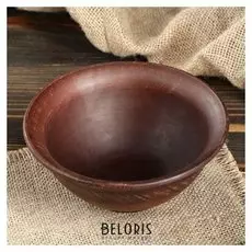 Салатник "Дымленая" средняя, 0,5 л, красная глина