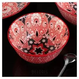 Салатник «Джавлон», 350 мл, D=12 см, цвет красный