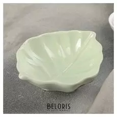 Салатник "Лист" 14,5х12,5х4,5 см, цвет зеленый