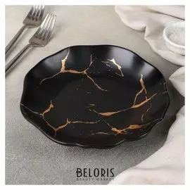 Салатник «Марбл», 19x3 см, цвет чёрный