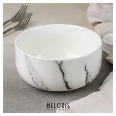 Салатник «Мрамор», 16x7,5 см, цвет белый