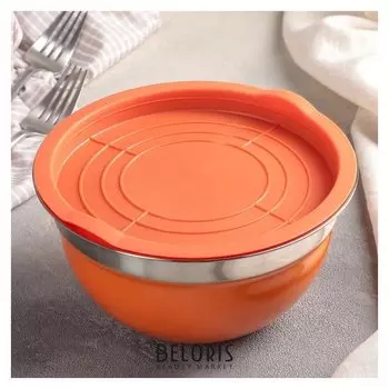 Салатник с пластиковой крышкой, 1,2 л, 18 см, толщина 0,5 мм