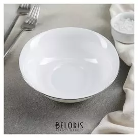 Салатник «Сильвер», 16×5 см, цвет ободка серебряный