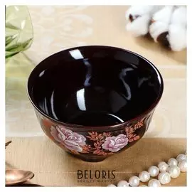 Салатник "Сумской", коричневый с деколью, 0.45 л