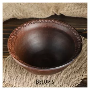 Салатник "Вышивка", 0,4 л, красная глина