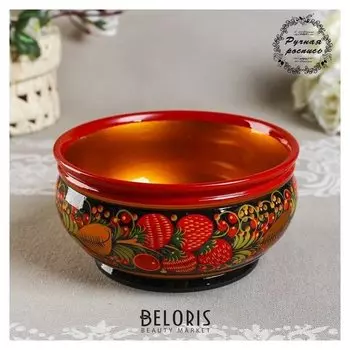 Салатник «Ягодка», 16×16×9 см, хохлома