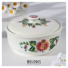 Салатник "Зеленый горошек" цветы, 1 литр, 1 сорт