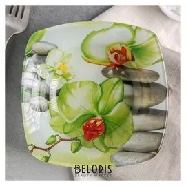 Салатник «Зелёная орхидея», 200 мл, 14х3 см