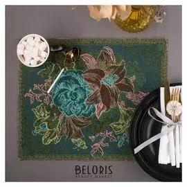 Салфетка "Букет цветов" 32 х 40 см, гобелен 95% п/э, 5% хлопок