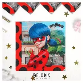 Салфетка бумажная «Леди баг», 33х33 см, 20 шт.