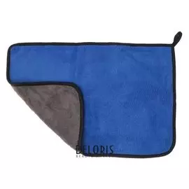 Салфетка для автомобиля Cartage, микрофибра, толстая, 30х40 Cм, сине-серая