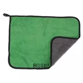 Салфетка для автомобиля Cartage, микрофибра, толстая, 30х40 Cм, зелено-серая