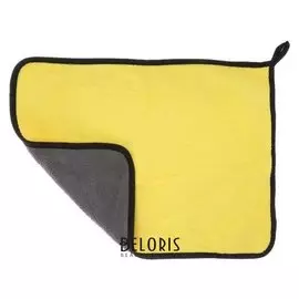 Салфетка для автомобиля Cartage, микрофибра, толстая, 30х40 Cм, желто-серая