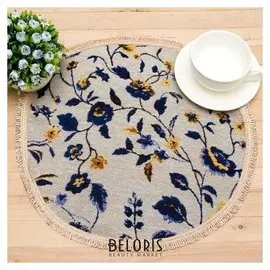 Салфетка "Этель" морозные цветы с бахромой D40 см