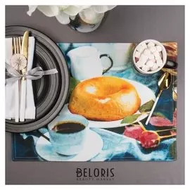 Салфетка на стол "Чаепитие" 30х40 см, текстиль