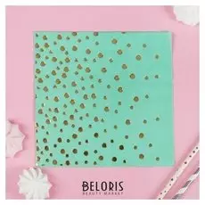 Салфетки бумажные «Конфетти», 33х33 см, набор 16 шт., цвет бирюзовый