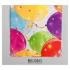 Салфетки бумажные «Сверкающие шарики», набор 20 шт., 33х33 см