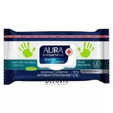 Салфетки влажные «Aura» антибактериальные, 72 шт