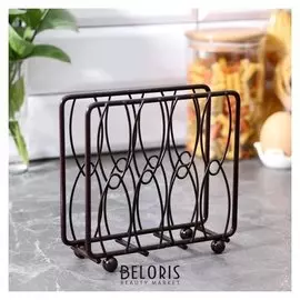 Салфетница 14×15×6 см цвет чёрный