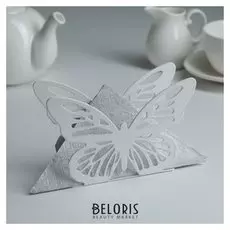 Салфетница «Бабочка», 13,5×4×9 см, цвет белый