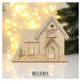 Салфетница деревянная "Счастья в дом"