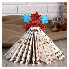 Салфетница деревянная "Ваза с цветами"