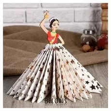 Салфетница "Девушка танцовщица индианка", цветная наклейка