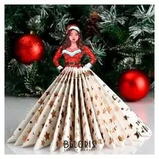 Салфетница "Девушка в новогоднем костюме страстная", двусторонняя наклейка, 20×13.5 см