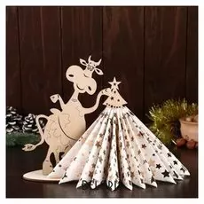 Салфетница "Корова с ёлочкой", 22,5×24×0,3 см