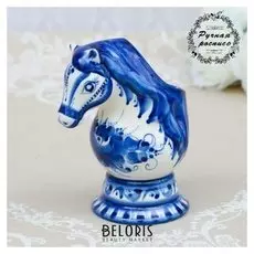 Салфетница "Лошадь", гжель, фарфор, 15х12 см