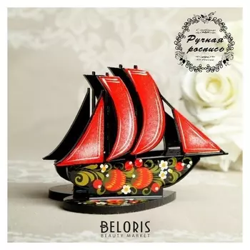 Салфетница «Парусник», хохлома
