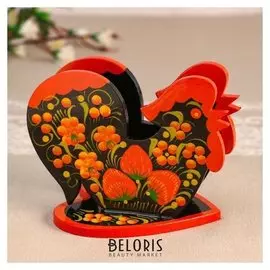 Салфетница «Петух», хохлома