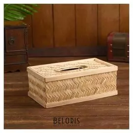 Салфетница плетёная из ротанга "Иман" 26x15х10 см