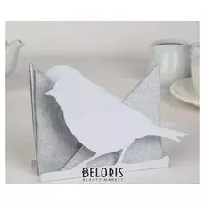 Салфетница «Щегол», 17.6×4×11.5 см, цвет белый