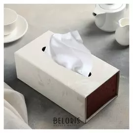 Салфетница складная «Цветы», 24×13×9 см, цвет белый