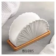 Салфетница «Тюльпан», 15,5х9,8х9,5 см, на деревянной подставке