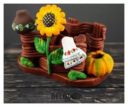 Салфетница "Забор с подсолнухом", 9.5 см