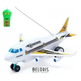 Самолет радиоуправляемый «Лайнер», световые эффекты, работает от батареек, микс