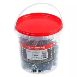 Саморез 4,8х35 кровельный, синий RAL 5005, ведро, в упаковке 250 шт.