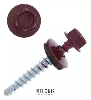 Саморезы кровельные 4.8х35 RAL 3005, красный, 200 шт.