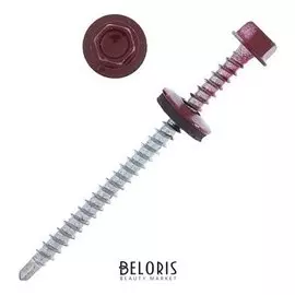 Саморезы кровельные 4.8х70 Ral3005, красный, 100 шт.