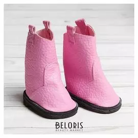 Сапоги для куклы, длина подошвы 7,5 см, цвет розовый