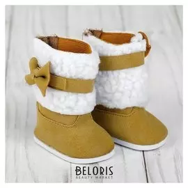 Сапоги для куклы на молнии «Бантик», длина подошвы: 7 см, цвет коричневый